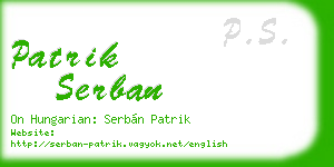 patrik serban business card